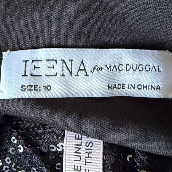 NWT Ieena for Mac Duggal Sequin Knotted Long Sleeve Midi Dress 26549 10 Party - Picture 7 of 11